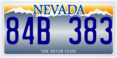 NV license plate 84B383