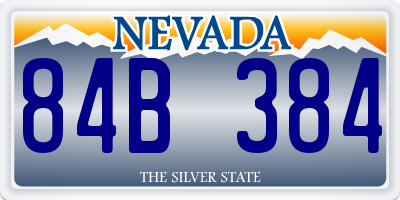 NV license plate 84B384