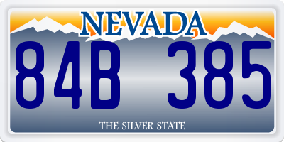NV license plate 84B385