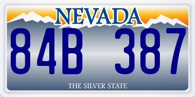 NV license plate 84B387