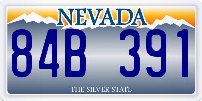 NV license plate 84B391