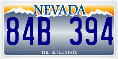 NV license plate 84B394