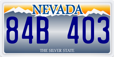 NV license plate 84B403