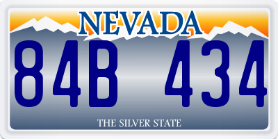 NV license plate 84B434