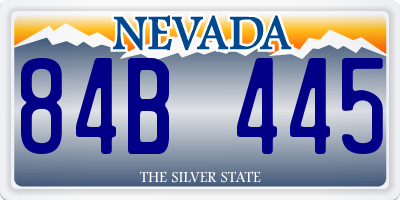 NV license plate 84B445