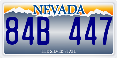 NV license plate 84B447