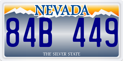 NV license plate 84B449