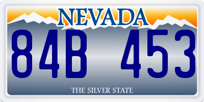 NV license plate 84B453