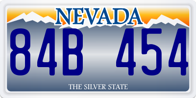 NV license plate 84B454