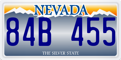 NV license plate 84B455