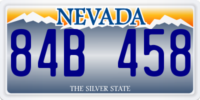 NV license plate 84B458