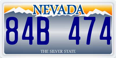 NV license plate 84B474