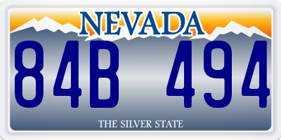 NV license plate 84B494