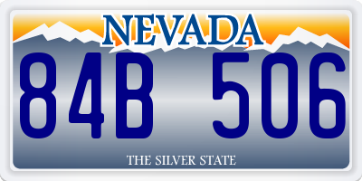 NV license plate 84B506