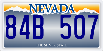 NV license plate 84B507