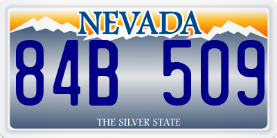 NV license plate 84B509