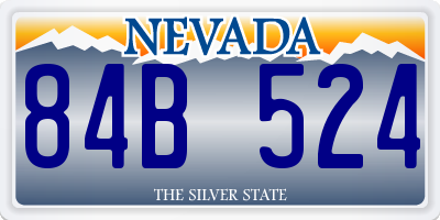 NV license plate 84B524