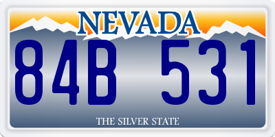 NV license plate 84B531