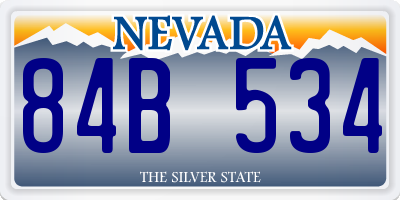NV license plate 84B534