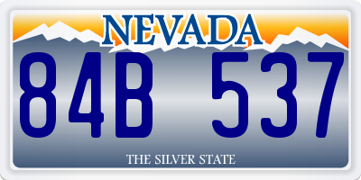 NV license plate 84B537