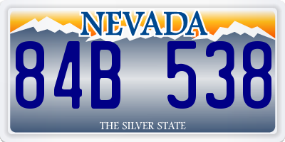 NV license plate 84B538