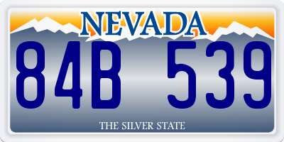 NV license plate 84B539