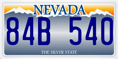 NV license plate 84B540