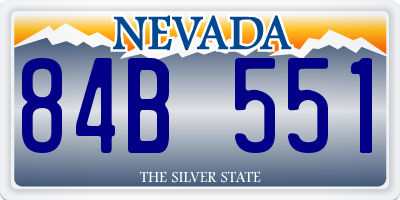 NV license plate 84B551