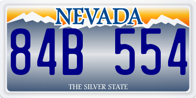 NV license plate 84B554