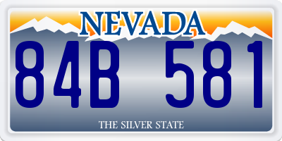 NV license plate 84B581