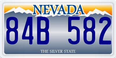 NV license plate 84B582