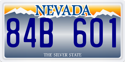 NV license plate 84B601