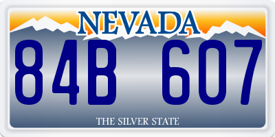 NV license plate 84B607