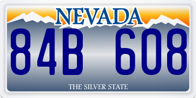 NV license plate 84B608