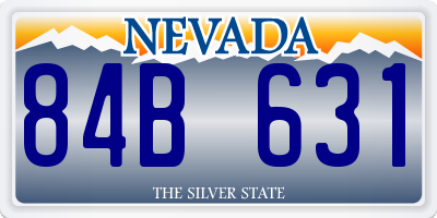 NV license plate 84B631