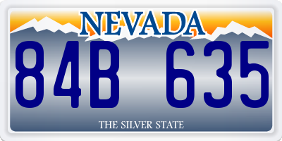 NV license plate 84B635