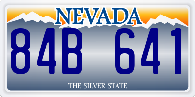 NV license plate 84B641