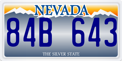 NV license plate 84B643