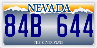 NV license plate 84B644
