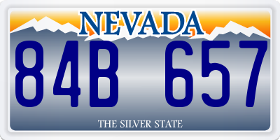 NV license plate 84B657