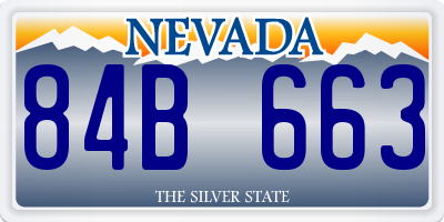 NV license plate 84B663