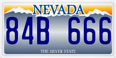 NV license plate 84B666