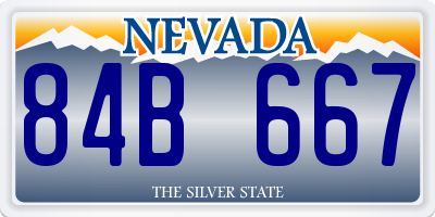 NV license plate 84B667