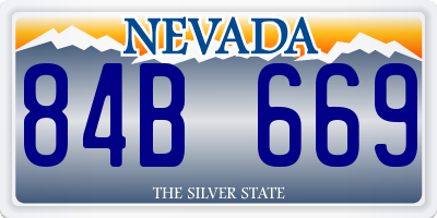 NV license plate 84B669