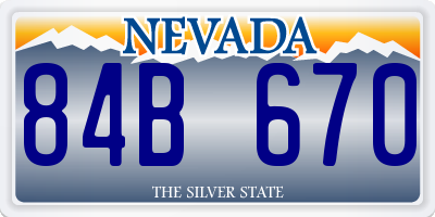 NV license plate 84B670