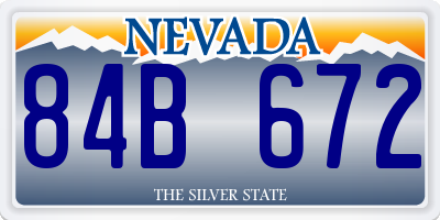 NV license plate 84B672