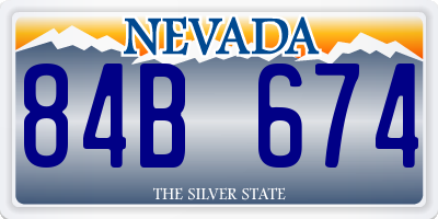NV license plate 84B674