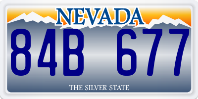 NV license plate 84B677