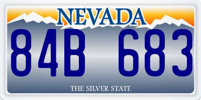 NV license plate 84B683