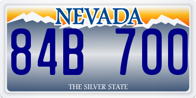 NV license plate 84B700